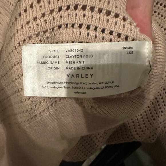 Varley Clayton Polo Knit Top Beige Neutral Quarter Zip Athleisure EUC Small - Picture 13 of 13